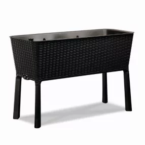   Keter Easy grow műrattan virágláda (magaságyás) - grafit szürke