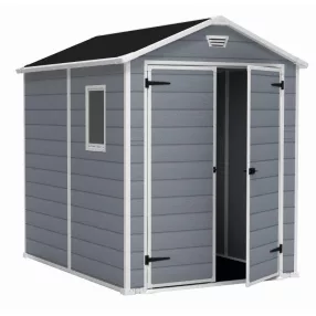   Keter MANOR 6 x 8 DD kerti tároló szürke / fehér, padlóval