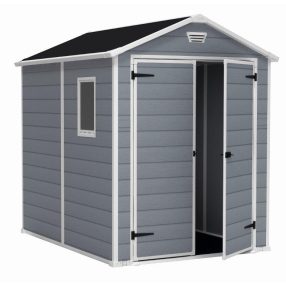   Keter MANOR 6 x 8 DD kerti tároló szürke / fehér, padlóval