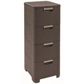 Curver Style 4x14L fiókos polc, sötétbarna