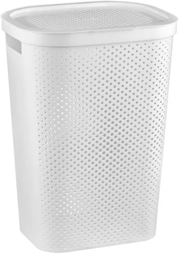 Curver Infinity Dots 60 literes szennyeskosár, fehér