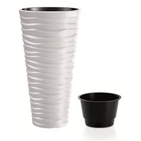 Prosperplast SAND SLIM virágcserép fehér 29,6 cm