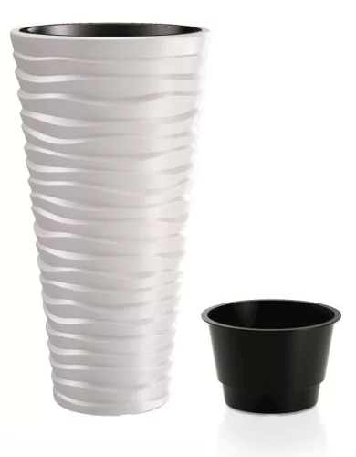 Prosperplast SAND SLIM virágcserép fehér 39 cm