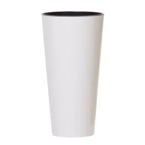 Prosperplast TUBUS SLIM fehér fényes 20 cm virágcserép
