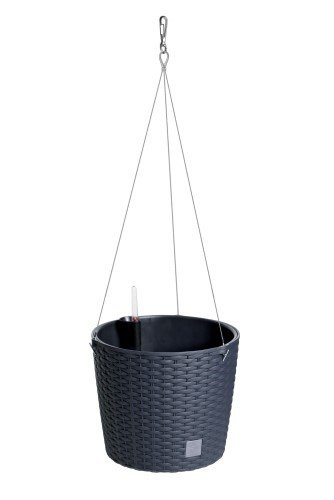 Virágcserép Prosperplast RATO ROUND W 25,6 cm felfüggeszthető, antracit színben