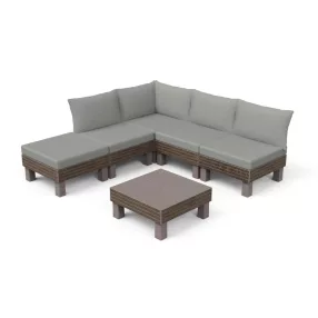   Keter Elements 5 személyes moduláris kerti bútor szett walnut