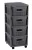 Curver Infinity Dots 4×11 l-es tárolóállvány fiókokkal, sötétszürke