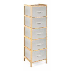 Bambusz állvány G21 5 kosárral, bézs színű