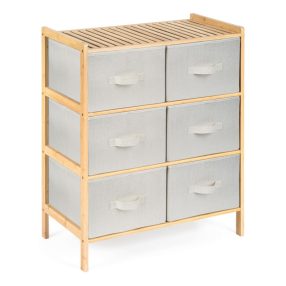 Bambusz polc G21 6 kosárral, bézs színű