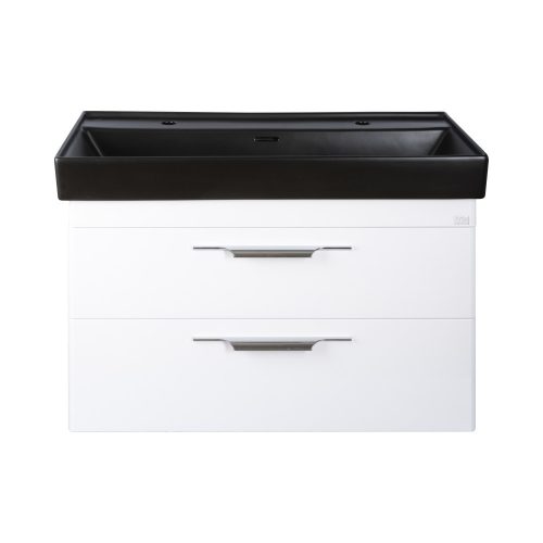 TMP LUX 100D fali fürdőszobabútor - CeraStyle SHARP FEKETE DUPLA csaplyukas mosdóval - 100 x 48 cm