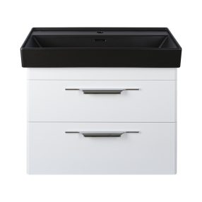   TMP LUX 60 fali fürdőszobabútor - CeraStyle SHARP FEKETE mosdóval - 60 x 48 cm