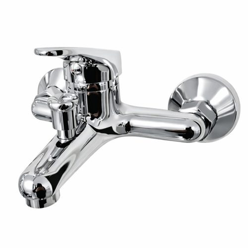 EuroStandard ECOLINE kádtöltő csaptelep - zuhanyszettel - fix falitartóval - KRÓM