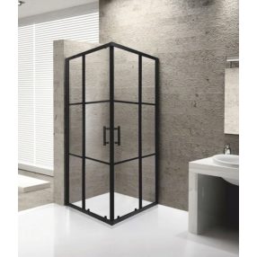   Viva AQUA - FEKETE mintás - FEKETE keretes - zuhanykabin - 90 SZÖGLETES - 6 mm üveg - 90 x 90 x 190
