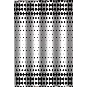   Zuhanyfüggöny - BLACK AND WHITE - Impregnált textil - 180 x 200 cm