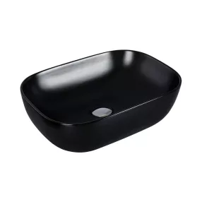   Eros SMILE 3 - PULTRA ültethető - Top Counter - porcelán mosdó - MATT FEKETE - 46,5 x 32,5 x 13 cm