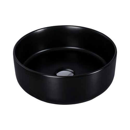 Eros SIMPLE 8 - PULTRA ültethető - Top Counter - porcelán mosdó - MATT FEKETE - 36 x 36 x 13 cm