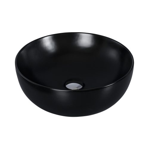 Eros RAISE - PULTRA ültethető - Top Counter - porcelán mosdó - MATT FEKETE - O - Ø 41 cm