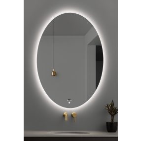   Viva AURA PINO 60 fürdőszoba tükör - érintésmentes - AMBIENT LED - ELIPSZIS -ÁLLÓ - 60x80 cm