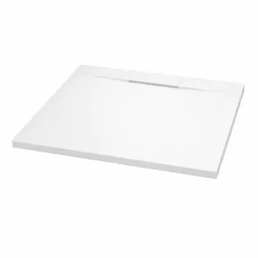   Zuhanytálca - kőhatású, strukturált pala - kompozit ásvány - Viva ES - matt fehér - 90 x 90 x 3 cm