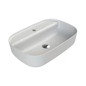   CeraStyle AQUA - PULTRA ültethető - Top Counter - porcelán mosdó - MATT FEHÉR - 60 x 40 cm