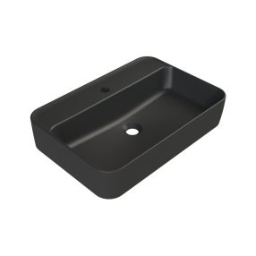   CeraStyle HERA - PULTRA ültethető - Top Counter - porcelán mosdó - MATT FEKETE - 60 x 42 cm