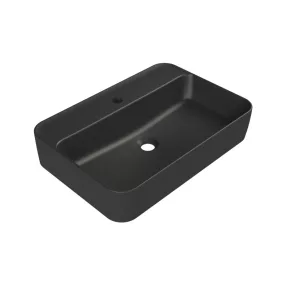   CeraStyle HERA - PULTRA ültethető - Top Counter - porcelán mosdó - MATT FEKETE - 60 x 42 cm