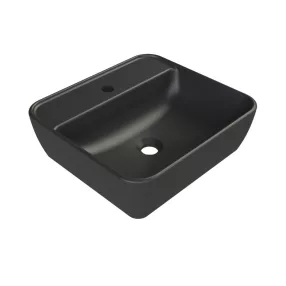   CeraStyle ONE - PULTRA ültethető - Top Counter - porcelán mosdó -  - MATT FEKETE - 46 x 42 cm