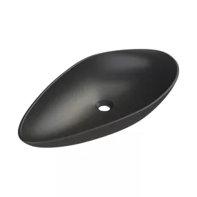   CeraStyle OLIVE - PULTRA ültethető - Top Counter - porcelán mosdó - MATT FEKETE - 60 x 35 cm