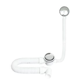   TEXO kádszifon - KRÓM - le- és túlfolyó flexibilis csővel - Ø 5/4" x 0,5 m x Ø 40 mm