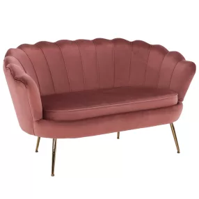   Pad Art-deco stílusban, rózsaszín Velvet anyag/gold chróm-arany, NOBLIN