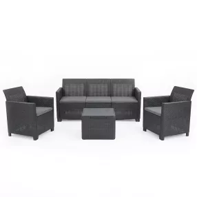   Claire 5 személyes kerti bútor garnitúra párnatartós asztallal