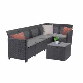   Claire VIII 5 személyes sarokgarnitúra párnatartós asztallal