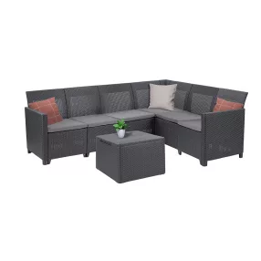   Claire VII 6 személyes sarokgarnitúra párnatartós asztallal