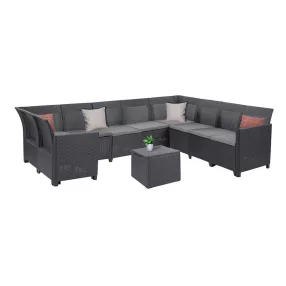   Claire IX 9 személyes sarokgarnitúra párnatartós asztallal