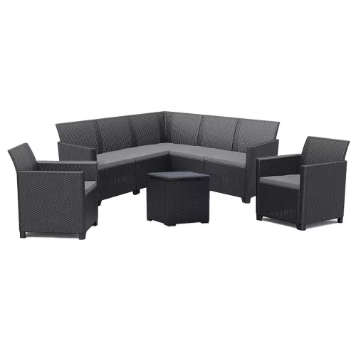 Claire IV 7 személyes kerti bútor garnitúra vigo tárolós asztallal