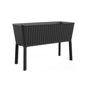   Splendor megemelt műanyag kerti virágláda 120l fonott rattan