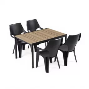 Parker 4+1 kerti bútor garnitúra szett kőris-grafit