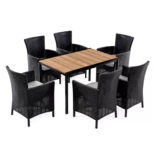 Nadia 6+1 kerti bútor garnitúra szett kőris-grafit