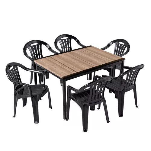 Rowen 6+1 kerti bútor garnitúra szett kőris-grafit