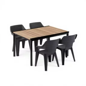 Ravello 4+1 kerti bútor garnitúra szett kőris-fekete