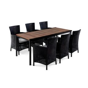 Nadia Large 6+1 kerti bútor garnitúra szett dió-grafit