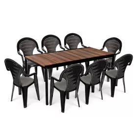 Lagos Large 8+1 kerti bútor garnitúra szett dió-grafit