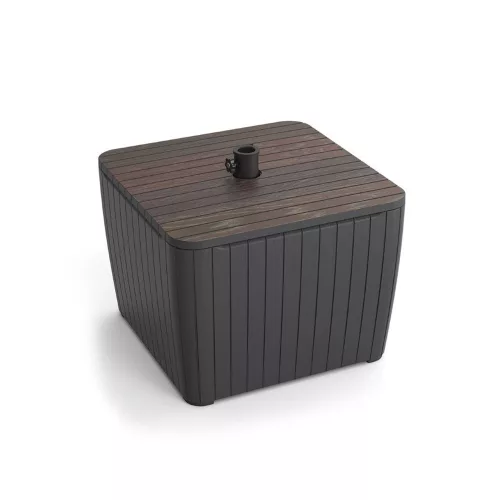 Deco Luzon műrattan napernyőtartós kerti asztal