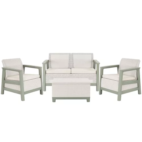 Scandi linea kerti bútor szett jute tárolós asztallal