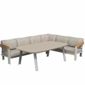 Molto kerti sarokgarnitúra étkezőasztallal