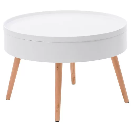 Kerek dohányzóasztal tárolóval 60 cm