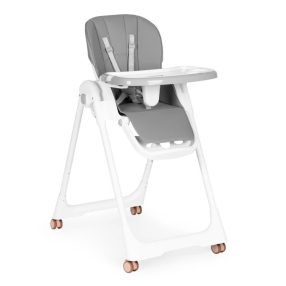   Etetőszék állítható magasság eco-bőr pántok dupla tálca sötétszürke