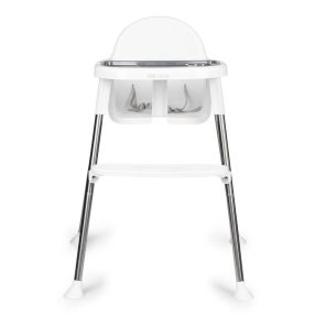 Etetőszék 2 az 1-ben tálcával övekkel fehér
