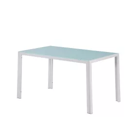 Ezra 140 cm szögletes üveg étkezőasztal