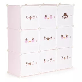 Rózsaszín játéktároló szekrény 110x37x110 cm